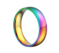 Gadpiparty Anillo Arcoíris de Moda para Mujeres Anillo de Dedo Brillo de Colores Joyería para Damas