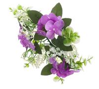 Gadpiparty Anillo de Velas para Decoración de Mesa Flores Artificiales Púrpuras, Aspecto Realista y Ambiente Festivo para Cumpleaños y Eventos Obsequios