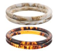 Gadpiparty Asas Decorativas para Bolsos de Crochet 10 Cm en Forma de D, Resina Acrílica, Colores Ámbar y Albaricoque, 4 Piezas para Bolsos de Playa y Manualidades Artesanales