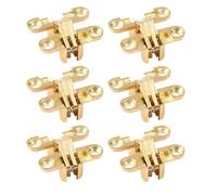 Gadpiparty Bisagras Ocultas Plegables de Aleación de Zinc Doradas 6 Unidades para Puertas de Muebles Estantes y Soportes de Escritorio Bisagras Autoportantes Resistentes y Funcionales