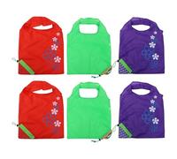Gadpiparty Bolsas Plegables para Frutas Impermeables de Nailon 6 Piezas, Bolsas de Almacenamiento Reutilizables para Compra y Hogar, Ideales para Transportar y Conservar Alimentos Frescos