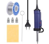 Gadpiparty Bomba Desoldadora Eléctrica Portátil con Ventosa, Acero Inoxidable, 3 Cabezales para Succión de Soldadura, Herramienta para Reparación de Pcb, Kit Soldadura Electrónica Ac220v