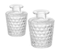 Gadpiparty Botellas Difusoras de Vidrio Vacías 2 Piezas Frascos Aromaterapia 100 Ml y 150 Ml Diseño Diamante Invertido para Hogar y Oficina Difusor Aceites Esenciales Decoración