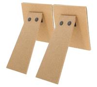 Gadpiparty Caballete para cuadros con soporte trasero autoadhesivo de 4.92 x 2.75 in, tablero de madera natural para exhibición de fotos y pinturas, 2 piezas