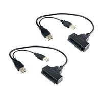 Gadpiparty Cable de Datos Alimentación USB 5v para Disco Duro Serial Ata 2.5 Pulgadas USB 2.0 2piezas sin Controlador para Disco Duro Portátil y Computadora
