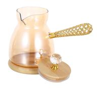 Gadpiparty Cafetera Turca de Vidrio con Asa Lateral Ergonómica Hervidor para Leche y Mantequilla Capacidad para Preparar Café Espresso y Té Cocina Hogareña