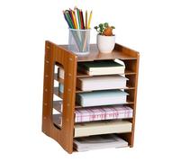 Gadpiparty Caja De Almacenamiento Tapa De Madera para Organizar Documentos y Documentos De Oficina Hogar Trabajo Bolsillos y Compartimentos para Organizar Tu Escritorio y Despacho