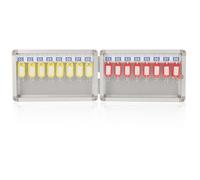 Gadpiparty Caja de Llaves de Pared 16 Posiciones, Armario Metálico de Almacenamiento Seguro Llaveros Incluidos, Diseño Montado en Pared para Oficina y Administración de Propiedades