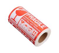 Gadpiparty Calcomanías adhesivas en papel de etiqueta, conveniente para operar, 1 rollo rojo frágil con adhesivo fuerte y adhesivo de advertencia de embalaje frágil para envío de cajas y paquetes