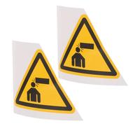 Gadpiparty Calcomanías de advertencia de cuidado con la cabeza, señal de seguridad adhesiva para maquinaria y talleres, PVC amarillo, 2 unidades, diseño triangular para captar la atención