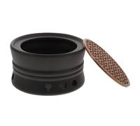 Gadpiparty Calentador de té de cerámica con base de cobre, estilo japonés, calentador de tetera para uso doméstico, diseño retro negro con mano de obra fina y combustión completa, calefacción