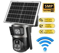 Gadpiparty Cámara de Seguridad Solar 5mp para Exterior con Zoom 10x y WiFi | Visión Nocturna en Color, Audio Bidireccional y Sensor Pir, Carcasa Ip66, para Hogar y Porche