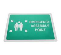 Gadpiparty Cartel de Seguridad de Aluminio para Punto de Reunión de Emergencia Señal de Advertencia Resistente y Duradera para Áreas Públicas Indicador de Evacuación Exterior
