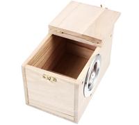 Gadpiparty Casa de Madera para Cría de Aves Caja Nido para Periquitos 12x12x19.5 Cm Madera de Paulownia Jardín y Balcón para Loros Agapornis y Otras Aves Domésticas
