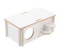 Gadpiparty Casa de Madera para Hámster y Rata Beige, Escondite Tipo Cabaña Que Proporciona Ejercicio y Uso Seguro Prolongado para Jaulas de Pequeños Animales