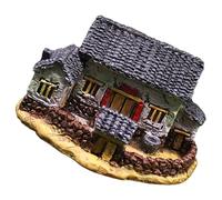 Gadpiparty Casa en miniatura de resina de estilo vintage con cálido estilo rural, decoración de micropaisaje para fotografía y estantería, accesorios versátiles de decoración de casa de muñecas