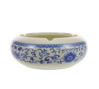 Gadpiparty Cenicero De Cerámica Azul, Diseño Creativo y Funcional, Resistente Al Calor, para Sala De Estar y Oficina, Gran Capacidad y Zona para Colillas, Adorno Decorativo Elegante