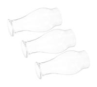Gadpiparty Chimeneas de Lámparas de Queroseno de Vidrio, 3 Unidades Base Redonda 7 CM X 21 CM, Pantalla Cristal Clara para Uso en Interiores y Exteriores