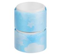 Gadpiparty Cinta Adhesiva Washi para Manualidades 2 Rollos Azul Diseño de Nubes, Cinta Decorativa Fina de Papel Washi para Scrapbooking, Diarios y Proyectos DIY Creativos