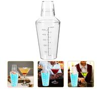 Gadpiparty Coctelera de Plástico Transparente 530 Ml Marcas de Medición Vaso Mezclador para Cócteles y Té Leche Agitador Manual Adecuado para Preparar Bebidas Precisas en Fiestas y