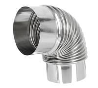 Gadpiparty Codo de Chimenea de Acero Inoxidable 90° para Estufa de Calefacción Conducto Metálico de 6 CM Tubo de Escape para Estufa Ventilación para Camping y Uso Doméstico