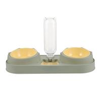 Gadpiparty Comedero Bebedero Doble para Mascotas Resistente al Desgaste Dispensador Automático de Alimentos y Agua para Gatos y Perros Diseño Compacto y Seguro Fácil Limpieza