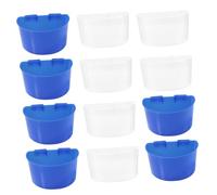 Gadpiparty Comederos Colgantes para Pájaros y Bebederos De Plástico Transparente y Azul, Set De 12 Unidades Pequeñas, Suministro Práctico para Jaulas y Alimentación De Loros y Aves Pequeñas