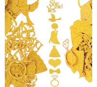 Gadpiparty Confeti de boda de papel dorado para decoración de fiestas, multiusos y fácil de usar, para manualidades y decoración de mesa de fiesta de boda, 1 bolsa de confeti biodegradable