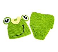 Gadpiparty Conjunto De Ranita para Recién Nacido Ropa De Fotografía De Tejida Mano Disfraz para Fotos Infantiles para Sesión De Fotos De Verde