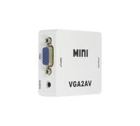 Gadpiparty Convertidor de Audio y Vídeo Vga a AV Mini 1080p Detección Automática Ntsc y PAL, Adaptador para Presentaciones en Sala y Ordenador a Televisión
