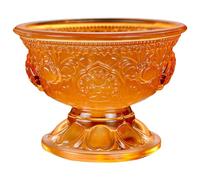 Gadpiparty Copa de Ofrenda Budista de Cristal Vintage Color Ámbar Tamaño Mediano, Cuenco para Agua de Meditación, Accesorio Decorativo y Ceremonia Espiritual