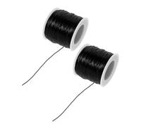 Gadpiparty Cordón Elástico para Abalorios 12 MM Negro 100 M 2 Rollos Hilo para Hacer Pulseras y Collares Materiales para Manualidades Joyería Resistente y Flexible
