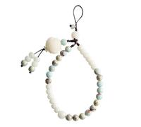 Gadpiparty Correa tejida a mano para teléfono móvil Shoushan Stone con llavero, correa de muñeca para estudiantes y adultos