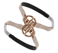 Gadpiparty Correas Elásticas para Zapatos de Tacón Alto Beige, Banda Ajustable de Pu Cuero y Aleación, sin Instalación, Sujetan Firmemente los Tacones para Mujer
