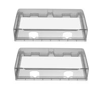 Gadpiparty Cubierta Adhesiva para Tomacorriente Doble de Pared 86 Tipo, Caja Protectora Resistente Intemperie, Anti-salpicaduras y Anti-descargas Eléctricas, 2 Piezas Negras para Baño y