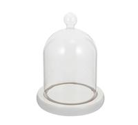 Gadpiparty Cubierta de Vidrio para Flores Preservadas 10X15 CM Base de Madera Decorativa Tapa de Exhibición de Postres y Micropaisajes Accesorio Portátil para Decoración Color Aleatorio