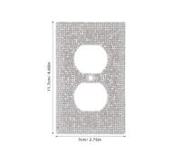 Gadpiparty Cubiertas Decorativas de Enchufe Diseño de Gemas de Imitación, Placa de Pared Plateada, 2 Piezas para Tomas de Corriente E Interruptores, Ideales para Decoración de Salón