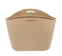 Gadpiparty Cubo de Basura de Silicona para Coche Lavable y Reutilizable, Accesorio Beige Compacto para Interiores de Vehículos Pequeños y Organización