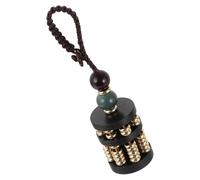 Gadpiparty Delicado llavero de ábaco de madera de ébano con colgante decorativo para el interior del coche con latón y cuerda, elegante decoración colgante para llaves para accesorios automotrices