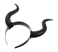 Gadpiparty Diadema de Cuernos de Halloween Negra, Ajustable, para Mujeres | Pp, Cuerno Curvado, Estilo Realista, para Fiestas Fantásticas y Navidad