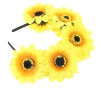 Gadpiparty Diadema de Girasol Decorativa para Niña, Fiesta y Peinados | Flor Amarilla de Tela, Cómoda para Cabeza, Estilo Dulce y Elegante, Bodas y Pool Parties