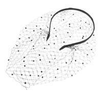 Gadpiparty Diadema de Malla Negra con Velo para Mujer con Adornos de Strass, Diseño Retro y Elegante, Material de Tela, Adecuado para Fiestas y Celebraciones