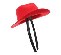 Gadpiparty Diadema Mini Sombrero Vaquero Rojo para Niñas y Mujeres, Ligera y Llamativa, Accesorio Retro Adecuado para Fiestas y Festivales del Oeste