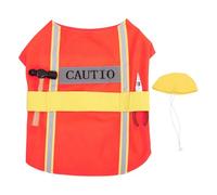 Gadpiparty Disfraz de Ingeniero para Perros Pequeños S Chaleco y Gorro Ajustable Naranja Traje de Cosplay para Mascotas de 2 a 3 Kg Adecuado para Fiestas Halloween y Eventos Temáticos