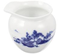 Gadpiparty Dispensador de salsa de leche de cerámica con función de servir sin goteo, vertedor de estilo simple blanco para cocina y restaurantes de comida occidental