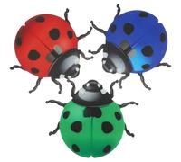 Gadpiparty Escultura de Pared de Mariquitas de Hierro para Jardín y Patio, Resistente al Desgaste, 3 Piezas en Varios Colores para Decoración Interior y Exterior