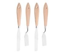 Gadpiparty Espátulas de Acero Inoxidable y Raspadores para Pintura al Óleo y Acuarela Mango de Madera Set de 4 para Artistas y Estudiantes en Taller y Estudio