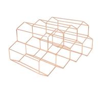 Gadpiparty Estante de vino independiente con diseño geométrico de panal de abeja, soporte de almacenamiento de metal, 7 botellas para decoración de interiores, cocina o sala de estar