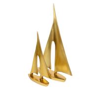 Gadpiparty Estatuas de Vela Doradas en Resina para Decoración Náutica Moderna, Diseño Elegante para Interiores Costeros y Muebles de Sala, Paquete de 2 Piezas