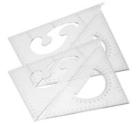 Gadpiparty Estuche de Reglas Escolares 4 Piezas de Plástico Escala Clara y Fácil de Leer para Dibujo y Medición en Trabajo y Vida Diaria